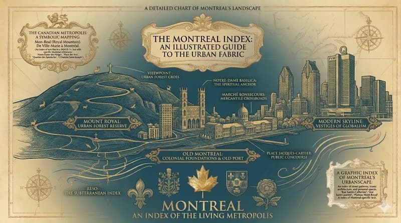 Illustrated guide to Montreal with Mount Royal and Old Montreal